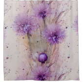 ウオーターカラードリーミーパステルアリウムフラワーズ シャワーカーテン (正面)