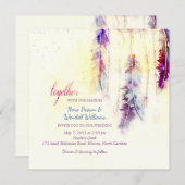 ウオーターカラードリームキャッチャー結婚の羽 招待状 (正面/裏面)