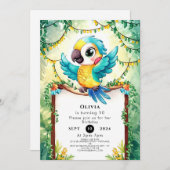 ウオーターカラーパロカラフルット誕生日 招待状 (正面/裏面)