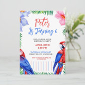 ウオーターカラーパロカラフルット誕生日 招待状 (スタンド正面)