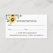 ウオーターカラーヒマワリ犬が動物ペットケアを育てる 予約カード (裏面)