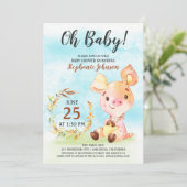 ウオーターカラーピギーベビーシャワーファーム招待状 招待状 (スタンド正面)