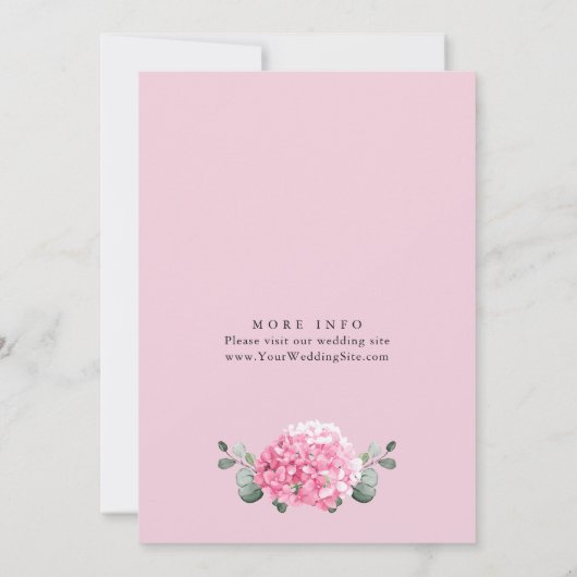 ウオーターカラーピンクアジサイブライダルシャワー 招待状 (裏面)