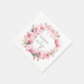 ウオーターカラーピンクオーキッドリース スタンダードカクテルナプキン (角)