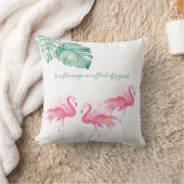 ウオーターカラーピンクフラミンゴ装飾用クッション クッション (ブランケット)