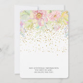 ウオーターカラーピンクローズブライダルシャワー 招待状 (裏面)