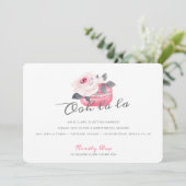 ウオーターカラーピンクローズマカロンブライダルシャワー 招待状 (スタンド正面)