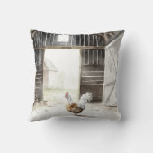 ウオーターカラーファームルースターin a Barn クッション (裏面)