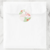 ウオーターカラーフラミンゴとおもしろい引用文熱帯性 ラウンドシール (バッグ)