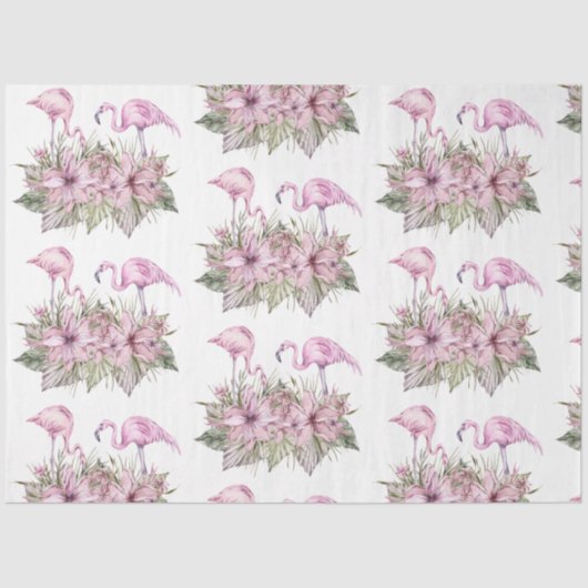 ウオーターカラーフラミンゴシリーズデザイン3 薄葉紙 (正面)