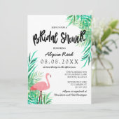 ウオーターカラーフラミンゴトロピカルブライダルシャワー 招待状 (スタンド正面)