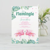 ウオーターカラーフラミンゴブライダルシャワー 招待状 (スタンド正面)