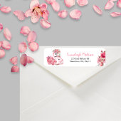 ウオーターカラーフラミンゴホワイト差出人住所 ラベル