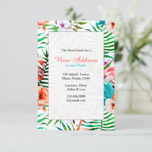 ウオーターカラーフラミンゴ招待状 招待状 (スタンド正面)