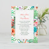 ウオーターカラーフラミンゴ結婚式招待状 招待状 (スタンド正面)