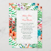 ウオーターカラーフラミンゴ結婚式招待状 招待状 (正面/裏面)