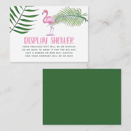 ウオーターカラーフラミンゴ赤ちゃんシャワー表示シャワー エンクロージャーカード (正面/裏面)