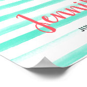 ウオーターカラーフラミンゴ金ゴールド誕生日 |ウェルカムサイン ポスター (角)