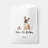 ウオーターカラーフランスのブルドッグバースデーパーティー フェイバーバッグ (正面)