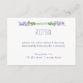 ウオーターカラーフランスのラベンダーオンホワイト披露宴 エンクロージャーカード (正面)