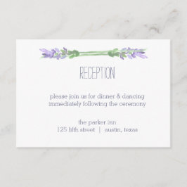 ウオーターカラーフランスのラベンダーオンホワイト披露宴 エンクロージャーカード