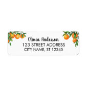 ウオーターカラーフルーツオレンジ差出人住所ラベル ラベル (正面)