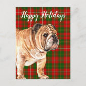 ウオーターカラーブルドッグパーソナライズされたカスタム シーズンポストカード (正面)