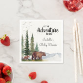 ウオーターカラーベアーウッドランドベビーシャワー スタンダードカクテルナプキン (インサイチュ)