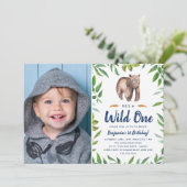 ウオーターカラーベアーワイルドワン |誕生日パーティー 招待状 (スタンド正面)