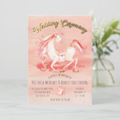 ウオーターカラーユニコーンゴールドフォイル結婚式招待状 招待状 (スタンド正面)