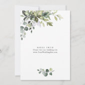 ウオーターカラーユーカリプスグリーンブライダルシャワー 招待状 (裏面)