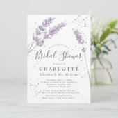 ウオーターカラーラベンダーエレガントブライダルシャワー 招待状 (スタンド正面)