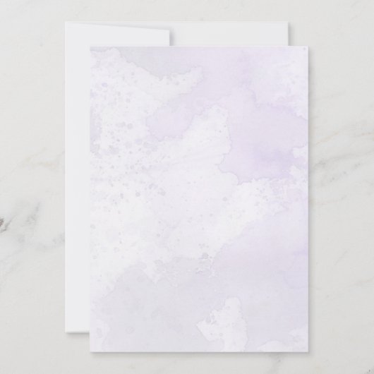 ウオーターカラーラベンダーエレガントブライダルシャワー 招待状 (裏面)