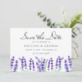 ウオーターカラーラベンダーフラワーズフローラブーケ セーブザデート (スタンド正面)