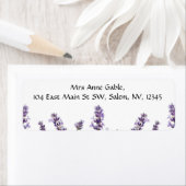 ウオーターカラーラベンダーフラワーバッド差出人住所 ラベル (インサイチュ)