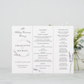 ウオーターカラーラベンダー結婚式プログラム (スタンド正面)