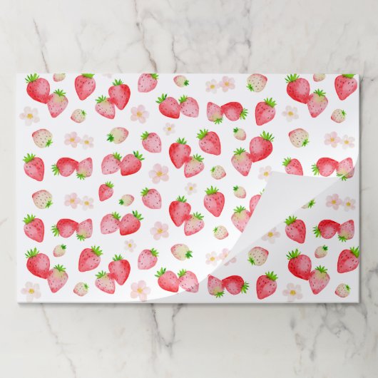 ウオーターカラーワイルドストロベリー誕生日 ペーパーパッド (折り畳み)