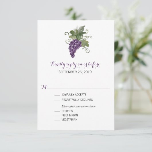 ウオーターカラーワインヴィンヤード |ウェディングRSVP 出欠カード (スタンド正面)