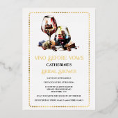 ウオーターカラーワイン試飲ペアリングブドウ園金ゴールド 箔招待状 (正面)