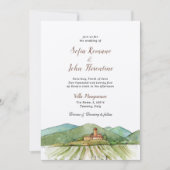 ウオーターカラーヴィネヤードナパソノマカリフォルニア 招待状 (正面)