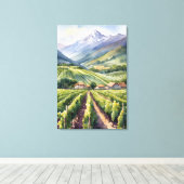 ウオーターカラーヴィンヤード キャンバスプリント (インサイチュ (ウッドフロア))