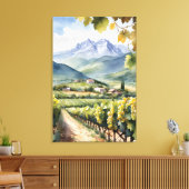 ウオーターカラーヴィンヤード キャンバスプリント (インサイチュ (リビング))