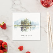 ウオーターカラー素朴ウッドラ結婚ンドレイク スタンダードカクテルナプキン (インサイチュ)