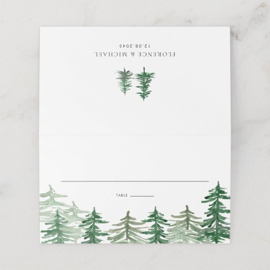 ウオ素朴ーター色ウッドランド結婚フォレスト プレイスカード (外部開封)