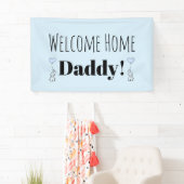 ウカスタムェルカムホームブルーキュートパーソナライズされたバナー 横断幕 (インサイチュ)