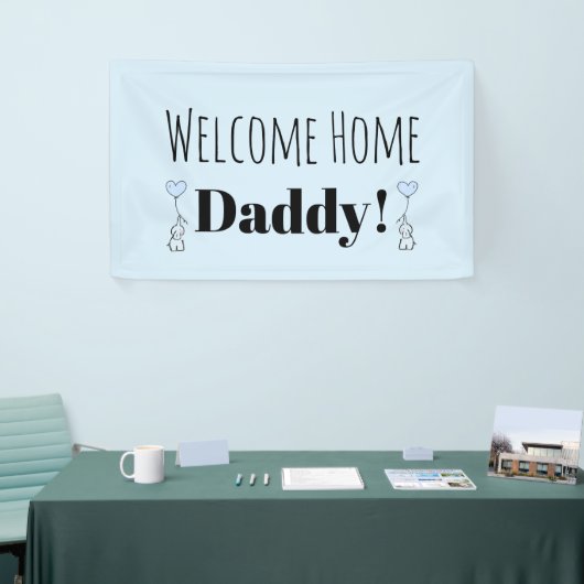 ウカスタムェルカムホームブルーキュートパーソナライズされたバナー 横断幕 (トレードショー)