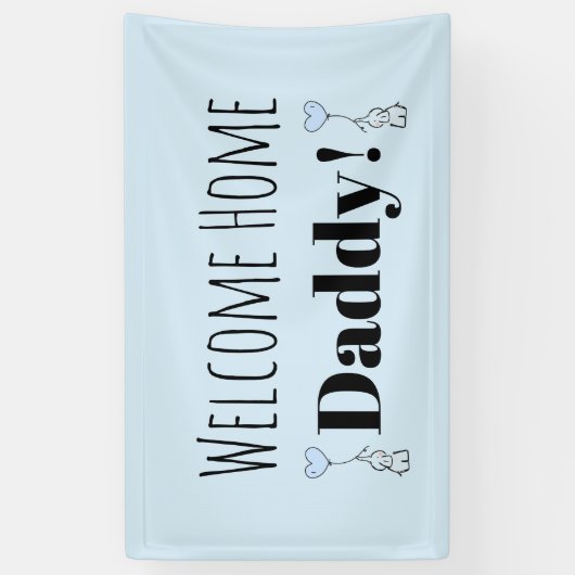 ウカスタムェルカムホームブルーキュートパーソナライズされたバナー 横断幕 (縦)