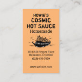 ウカスタムッドカットアートチリペッパーホームメードホットソース 名刺 (裏面)