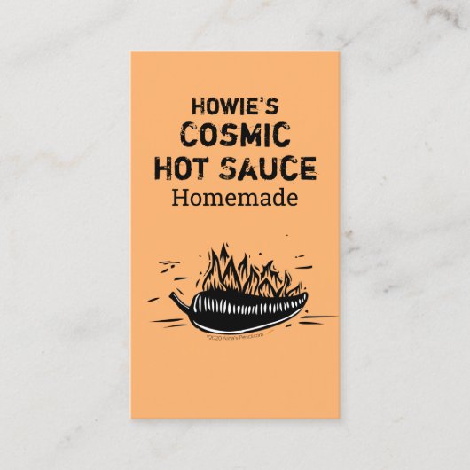 ウカスタムッドカットアートチリペッパーホームメードホットソース 名刺 (正面)