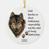 ウカスタムルフトテム動物ガイド水色自然 セラミックオーナメント (正面)